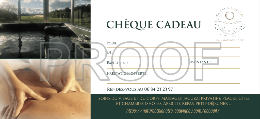 Chèque cadeau de Nature et Bien-être